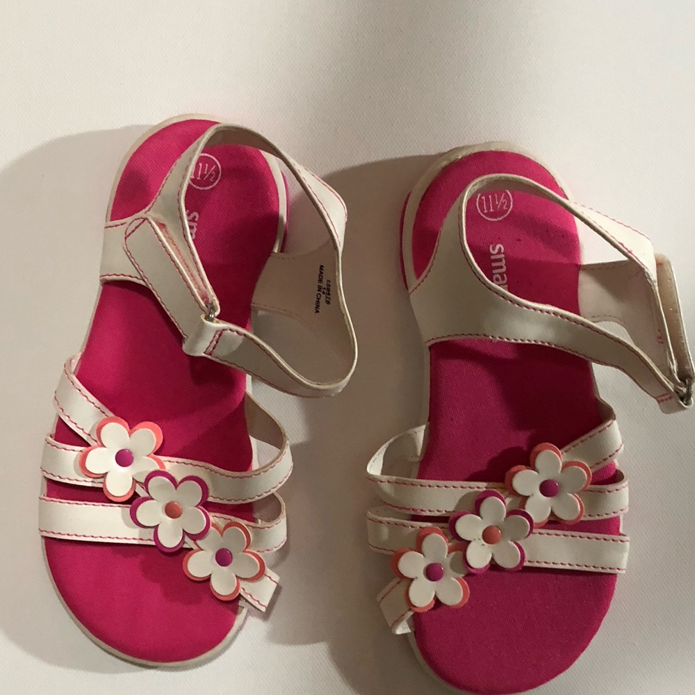 Smart Fit Pink and White Toddler Girls Sandals